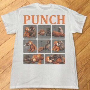 White - Vintage Style Punch Monkey Sad Viral Emotional Support Graphic T-shirt